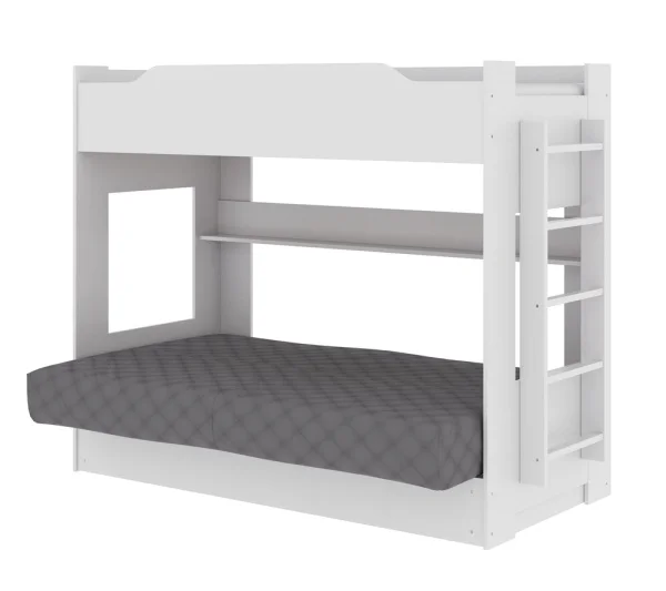 Кровать двухъярусная с диван-кроватью белый