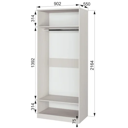 Шкаф 2-створчатый Азалия-22 бодега белый