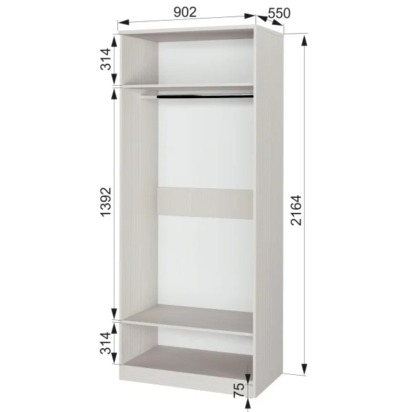 Шкаф 2-створчатый Азалия-22 бодега белый