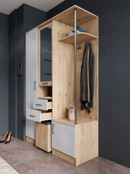 Прихожая Дуся 1.3 дуб бунратти/цемент