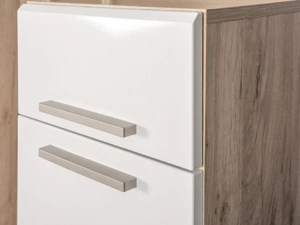 Модульная прихожая Лайн дуб крафт серый/белый глянец