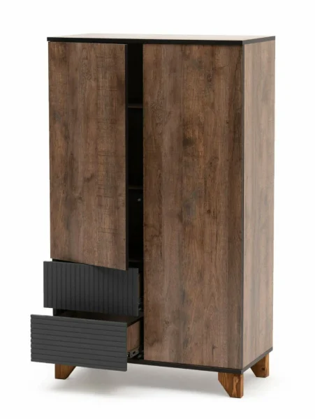 Стеллаж Копенгаген без стекла дуб самдал/серый графит