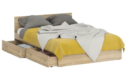 Кровать Стандарт с ящиками дуб сонома