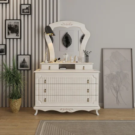 Столик туалетный Кантри 06.33 вудлайн кремовый/сандал белый