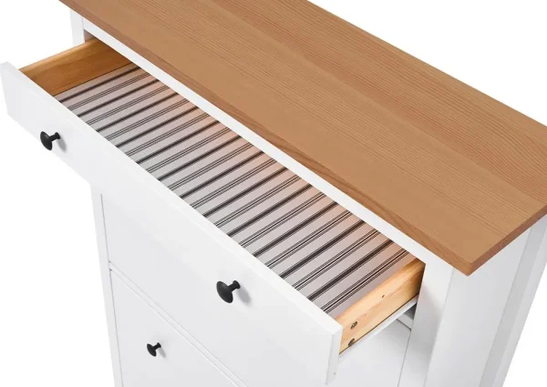 Тумба для обуви Кымор 89 белый/светло-коричневый