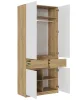 Шкаф Бостон ШК-001 дуб крафт золотой/белый глянец