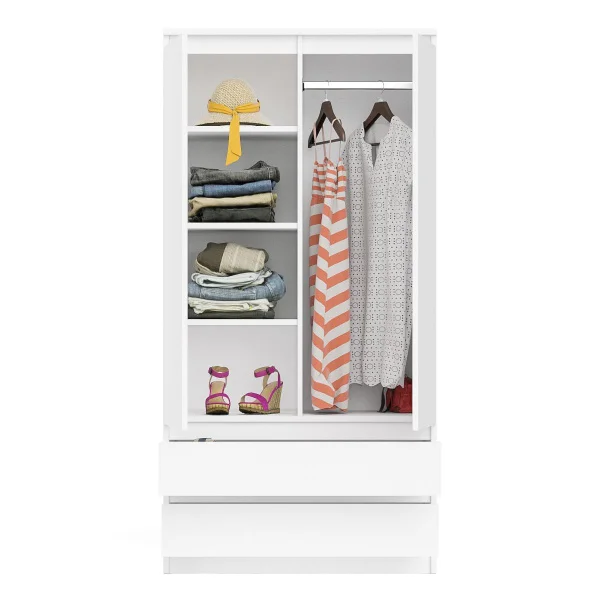 Шкаф два ящика и две дверки МШ 900.1 белый