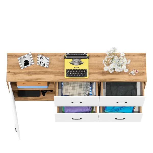 Комод 125-1704 дуб вотан/белый