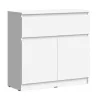 Комод Челси 800 (1 ящик 2 двери) белый/белый глянец