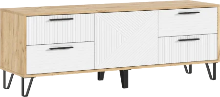 Тумба ТВ Флэш 1500 браш вайт/дуб крафт