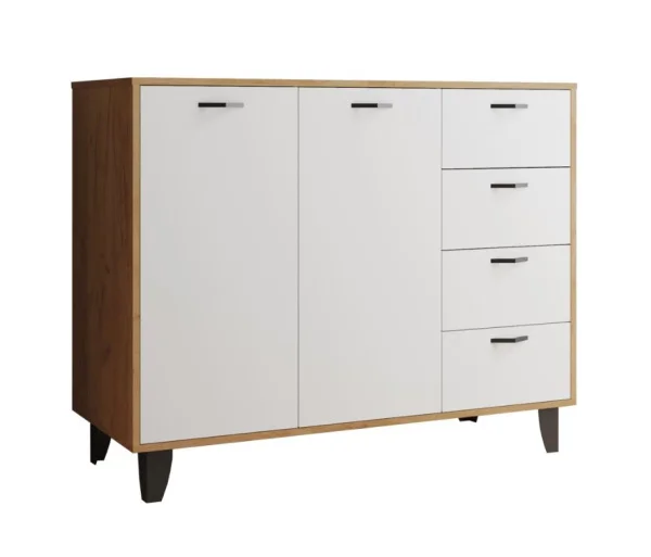 Комод Катрин-12 дуб крафт золотой/белый