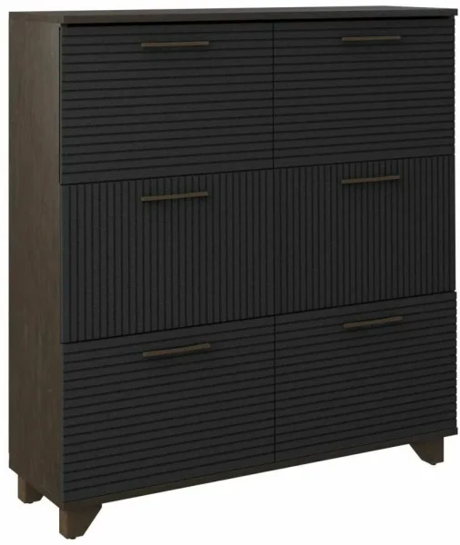 Обувница Копенгаген 6 ящиков венге/черный матовый