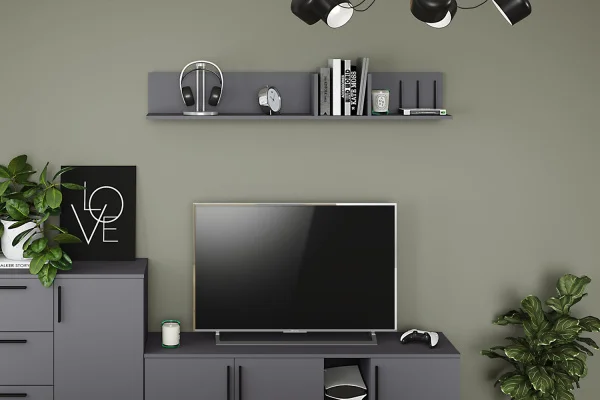 Полка навесная открытая Эйр 16.490 серый графит