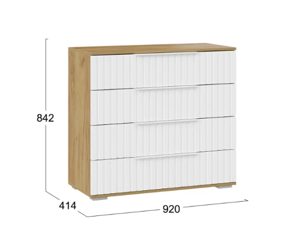 Комод Хилтон дуб крафт золотой/белый матовый