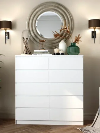 Комод Мори МК 1200.10 белый (10 ящиков)