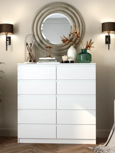 Комод Мори МК 1200.10 белый (10 ящиков)