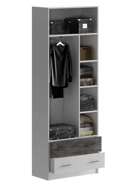 Шкаф Вега Позитив белый/бетон темный