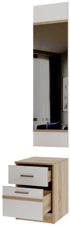 Тумба с зеркалом Сакура дуб сонома/белый глянец