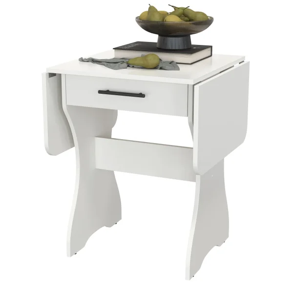 Стол обеденный раскладной с ящиком 6-02.120 белый Стол обеденный раскладной с ящиком 6-02.120 белый