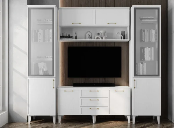 Пенал-витрина Толедо ТШ-1 белый