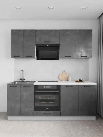 Кухонный гарнитур Лофт 2м бетон темный