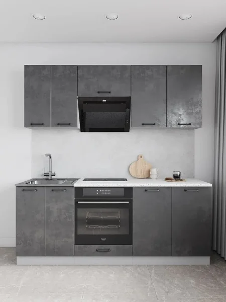 Кухонный гарнитур Лофт 2м бетон темный