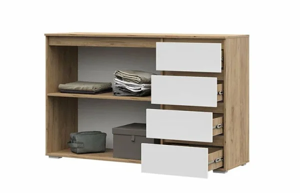 Комод Хелен КМ-06 дуб крафт золотой/белый