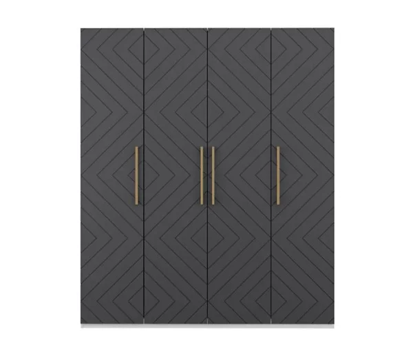 Шкаф 4-х створчатый Копенгаген белый/серый