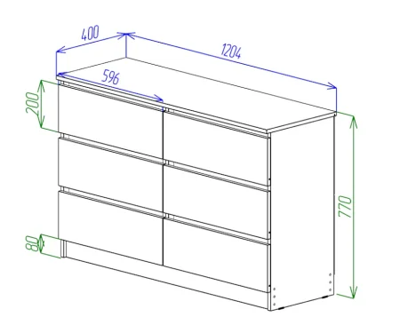Комод Охта Лайт 1200.6 дуб вотан/белый