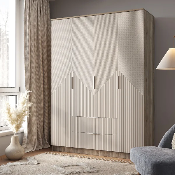 Шкаф 4-х створчатый Эмилия ШК-11 дуб смоки/айриш