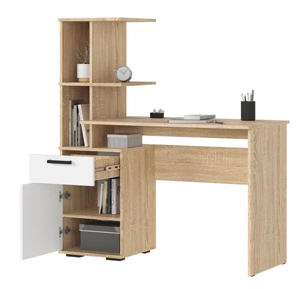 Стол письменный Санса СТ-01 дуб сонома/белый