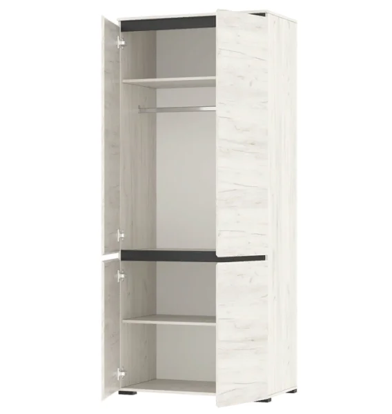 Шкаф Гретта 4С дуб крафт белый/антрацит