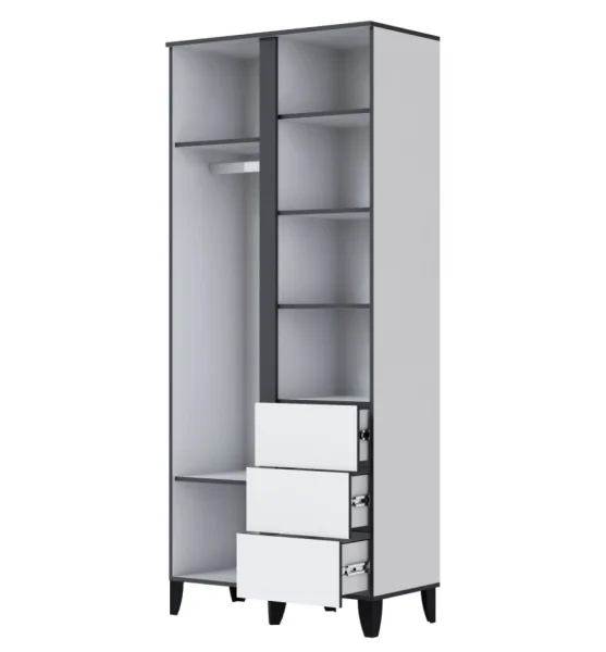 Шкаф Амара белый/серый графит