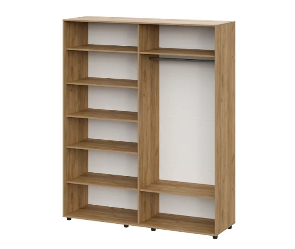 Шкаф четырехстворчатый Милан дуб золотой/белый матовый