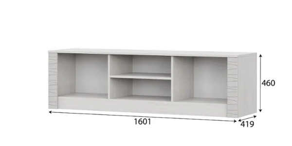 Тумба для телевидеоаппаратуры Гамма-20 (1600) ясень анкор светлый/сандал светлый