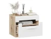 Тумба прикроватная Фьюжн дуб делано/белый глянец