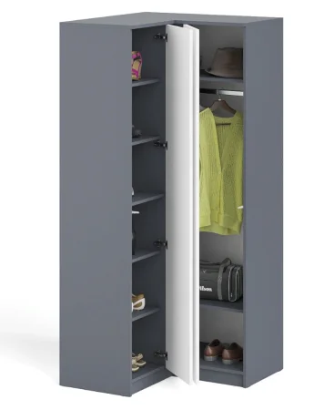 Угловой шкаф МШУ 960.1 графит/белый