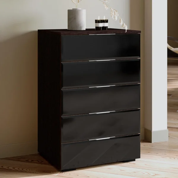 Комод Алекса венге/лакобель черный