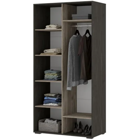 Шкаф 2-х створчатый Эдинбург ШК-02 железный камень/дуб крафт серый