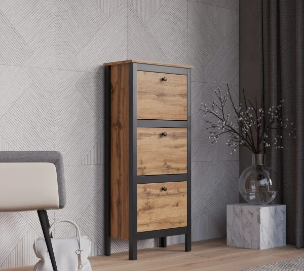 Тумба для обуви Лофт SFB3B/50 дуб вотан/черный