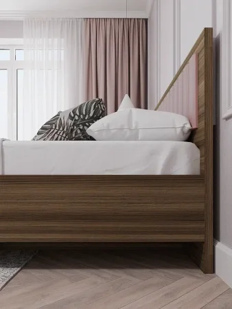 Кровать Роза 140 орех франклин/пудра скин тренто