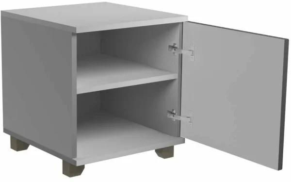 Тумба прикроватная со створкой Копенгаген белый/серый графит