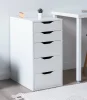 Узкий комод 5 ящиков Ингар белый