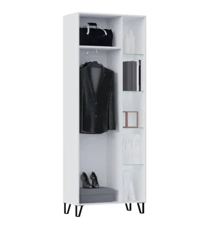 Шкаф Оливия белый/белый глянец