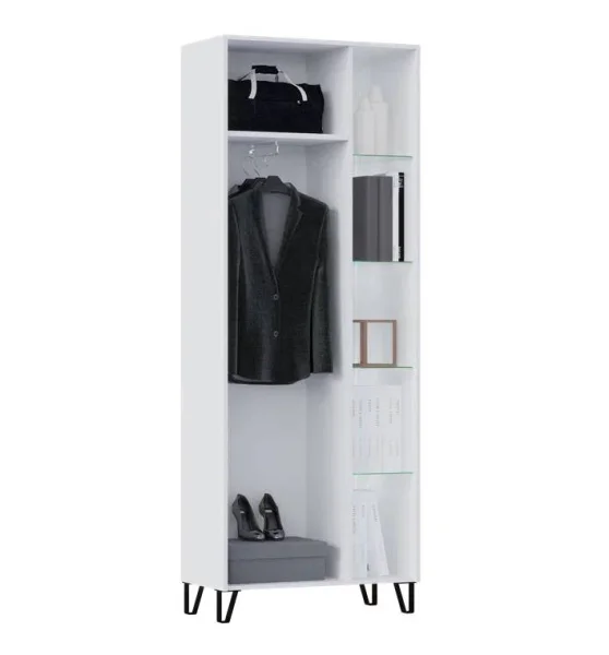 Шкаф Оливия белый/белый глянец