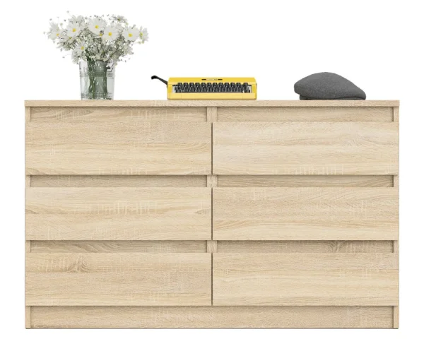 Широкий комод шесть ящиков МК 1200.6 дуб сонома