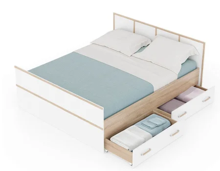 Кровать Сакура 1,6 дуб сонома/белый