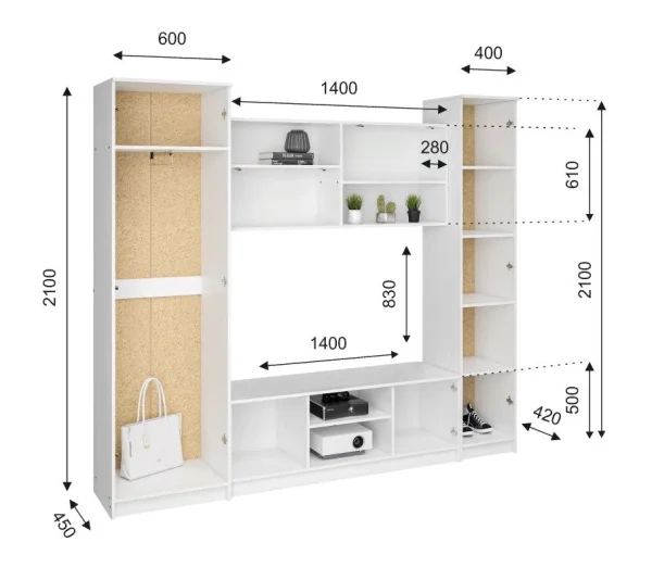 Гостиная Герда белое дерево