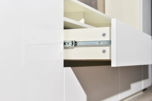 Румба 03.272 Шкаф комбинированный белый/белый глянец