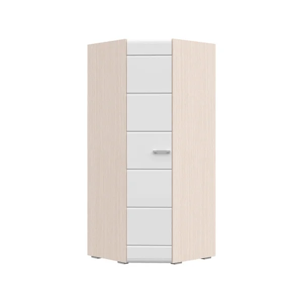 Шкаф угловой Симба одностворчатый дуб белфорт/белый глянец